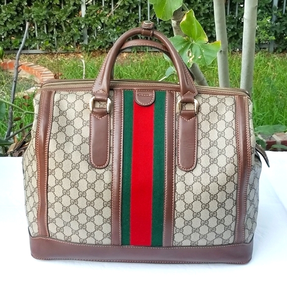 Fabulous Vintage Gucci Supreme Overnight Weekender Travel Train case Boston bag - Picture 2 of 16